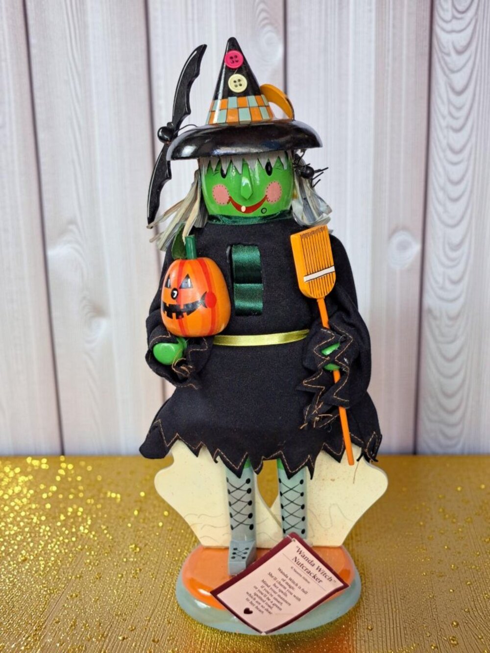 Kurt Adler Wanda Witch nutcracker Halloween 14 in pumpkin Nanette Hilton vintage